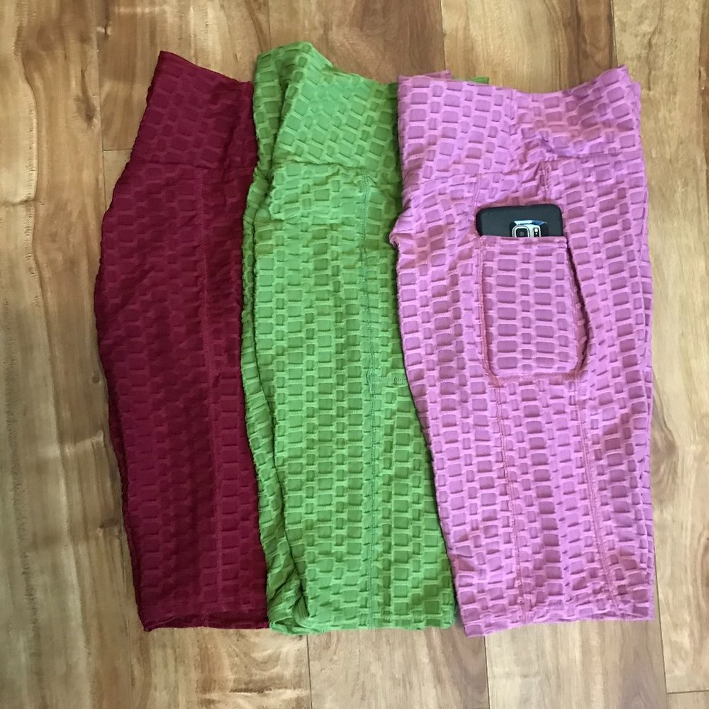 💚💛💜Honeycomb bikers shorts 3 pcs Sets